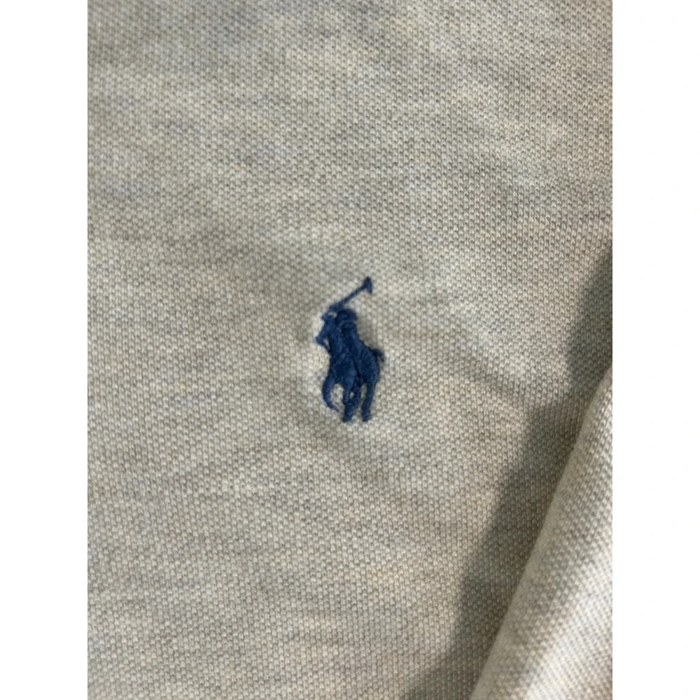Polo Ralph Lauren Polo Shirt Mens Large Beige Long Sleeve Pique Cotton Pony